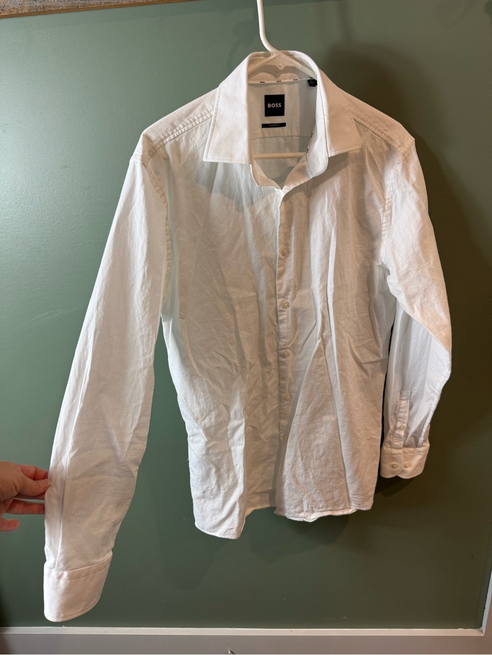 Hugo boss sharp fit dress shirt men’s L sz